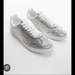 Mango LACE GLITTER SNEAKERS